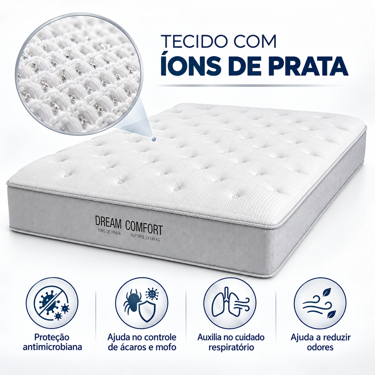 Colchão Dream Comfort – Molas Ensacadas e Conforto Intermediário/Macio