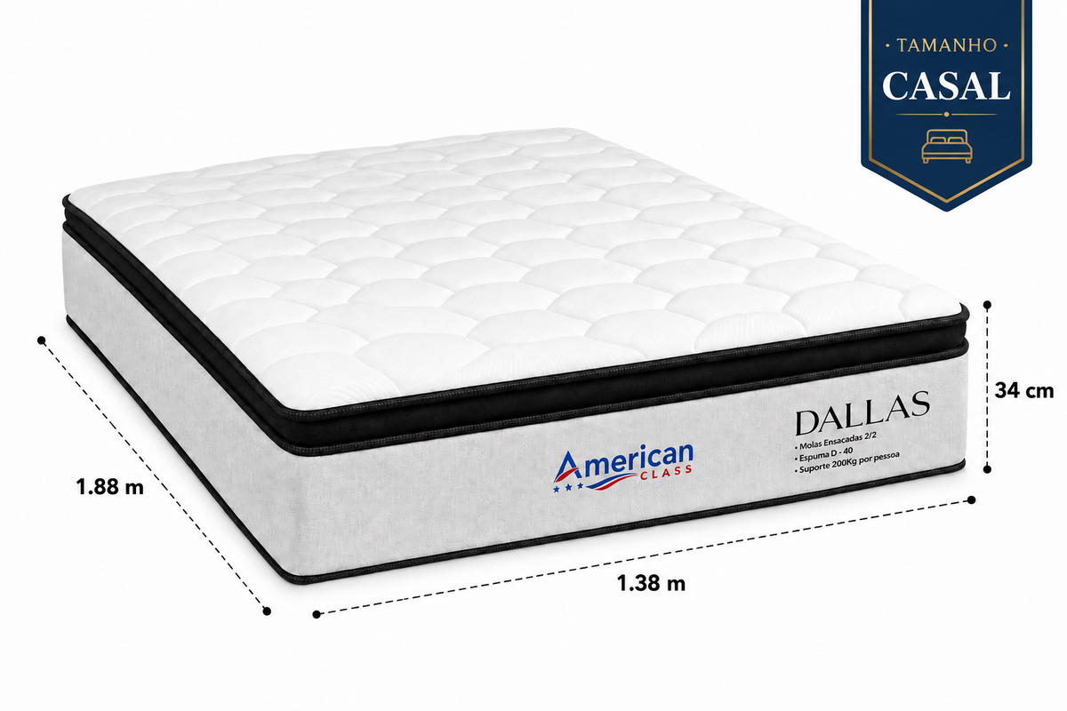 Colchão Dallas Molas Ensacadas com Espuma D-40