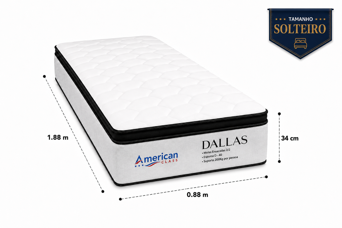 Colchão Dallas Molas Ensacadas com Espuma D-40